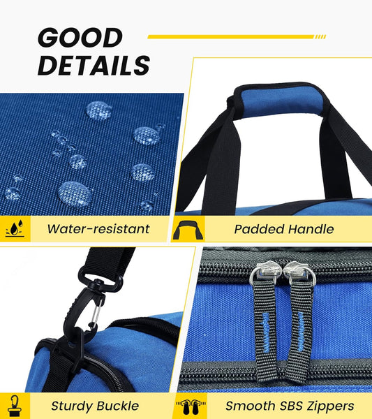 Compact 18” Gym Duffle Bag for Men with Shoe Section – Lightweight Travel Bag